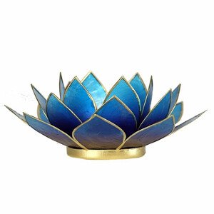 Svícen lotos modrofialový - cca 13,5 cm
