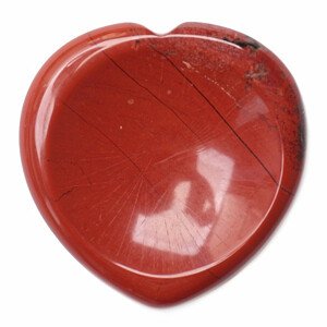 Jaspis červený masážní hmatka srdce - cca 4 cm