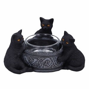 Svícen Trio černých koček - cca 10 cm, 150 g