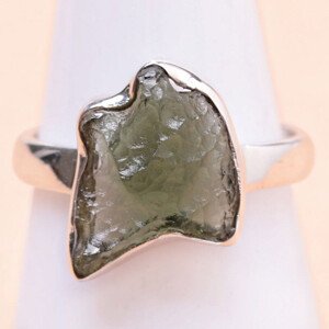 Vltavín prsten stříbro Ag 925 R107 - 56 mm (US 7,5), 3,4 g