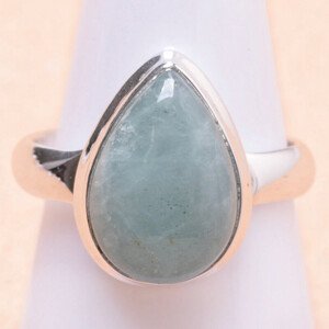 Akvamarín prsten stříbro Ag 925 LOT22 - 59 mm (US 9), 5,5 g