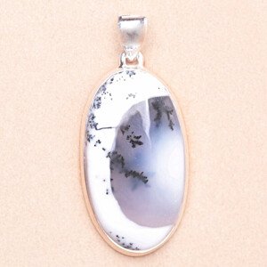 Opál dendritický přívěsek stříbro Ag 925 P2762 - 3,8 cm, 11,8 g