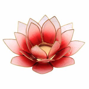 Svícen lotos růžovočervený - cca 13,5 cm
