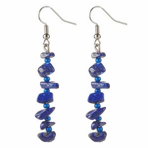 Lapis lazuli náušnice se seed korálky - délka cca 6,2 cm