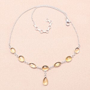 Topaz lemon náhrdelník stříbro Ag 925 25314 - 42 - 46 cm, 8,7 g