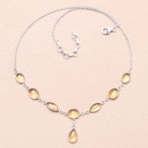 Topaz lemon náhrdelník stříbro Ag 925 25315 - 42 - 46 cm, 8,5 g
