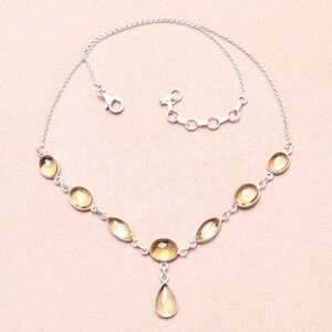 Topaz lemon náhrdelník stříbro Ag 925 25317 - 42 - 46 cm, 8,1 g