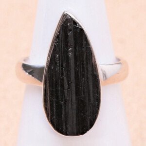 Turmalín skoryl prsten stříbro Ag 925 LOT26 - 53 mm (US 6,5), 5,8 g