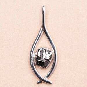 Šungit přívěsek stříbro Ag 925 LOT4 - 4,3 cm, 3,1 g
