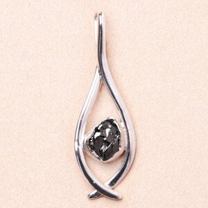 Šungit přívěsek stříbro Ag 925 LOT8 - 4,3 cm, 3,1 g