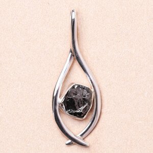Šungit přívěsek stříbro Ag 925 LOT10 - 4,3 cm, 3,2 g