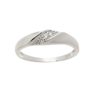 Dámský stříbrný prsten s čirými zirkony STRP0422F