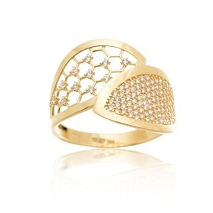 Dámský prsten ze žlutého zlata PR0623F + DÁREK ZDARMA