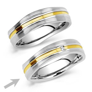Snubní prsten z oceli GENEVE pro ženy velikost obvod 50 mm