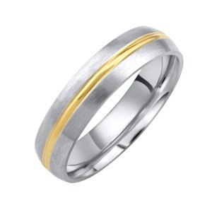 Snubní ocelový prsten DAKOTA pro muže i ženy velikost obvod 54 mm
