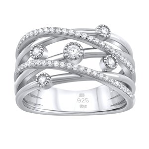 Luxusní stříbrný prsten ADHARA se zirkony velikost obvod 47 mm