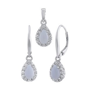 Set stříbrných šperků EUREKA s přírodním modrým achátem
