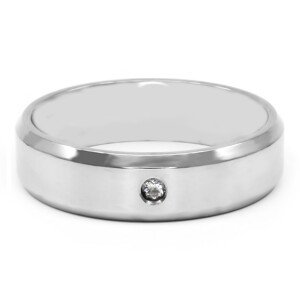 BRUNO Pánský snubní prsten CRYSTAL S3221 - velikost 8 (EU: 56,5 - 58,5)