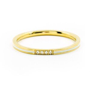 BRUNO Jemný prsten s kamínky BÍLÝ GOLD S3901 - velikost 7 (EU: 54 - 56)