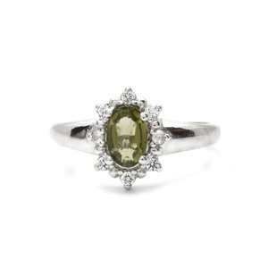 Aranys Stříbrný prsten s vltavínem Princess, 60 02386