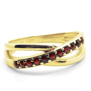 Aranys Zlatý prsten elegant český granát, 62, Zlato Au 585/1000 11634