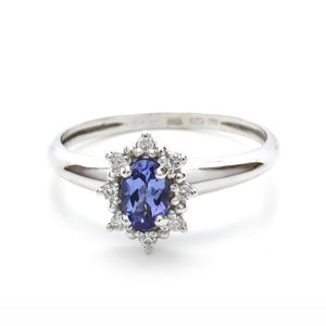 Aranys Zlatý prsten s tanzanitem a diamanty Diana, 64 55120