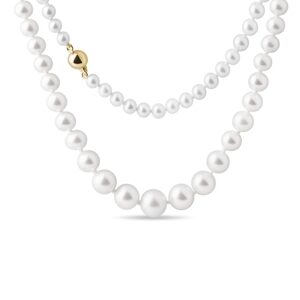 Kónický perlový náhrdelník se zlatým zapínáním KLENOTA