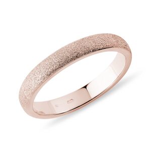 Matný snubní prsten z růžového 14k zlata pro dámy KLENOTA