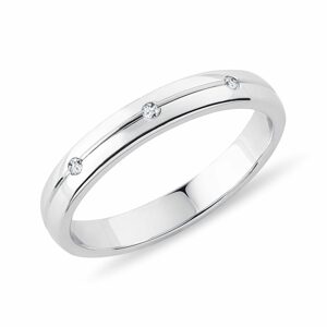 Dámský snubní prsten z bílého zlata s diamanty KLENOTA