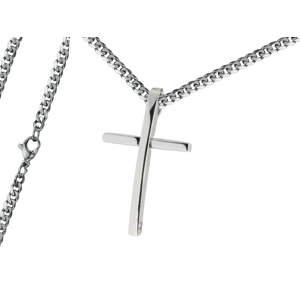 Pánský náhrdelník Křížek Typ řetízku: Řetízek chirurgická ocel 55 cm x 0,35 cm plochý 2643/RET4
