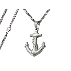 Pánský náhrdelník Kotva Typ řetízku: Řetízek chirurgická ocel 55 cm x 0,3 cm zakulacený 2646/RET3
