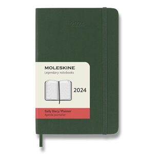 Diář Moleskine 2024 - měkké desky - S, denní - výběr barev 1206/57220 - tmavě zelený