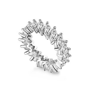Royal Fashion stříbrný rhodiovaný prsten Třpytivé lístky HA-GR42-SILVER Velikost: 10 (EU: 61-63)