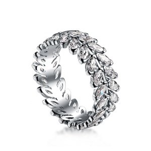 Royal Fashion stříbrný rhodiovaný prsten Třpytivé lístky HA-GR51-SILVER Velikost: 7 (EU: 54-56)