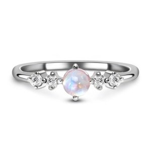 Royal Fashion stříbrný prsten GU-DR8702R-SILVER-MOONSTONE-TOPAZ Velikost: 6 (EU: 51-53)