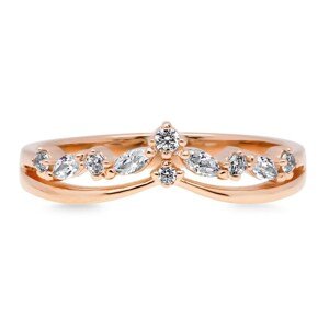 Emporial pozlacený prsten Princeznina korunka 14k růžové zlato MA-R0440 Velikost: 9 (EU: 59-60)