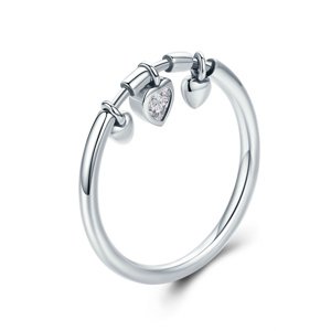 Royal Fashion prsten Třpytivé srdce lásky SCR215 Velikost: 8 (EU: 57-58)