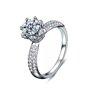 Royal Fashion stříbrný prsten HA-XJZ012-SILVER-MOISSANITE-ZIRCON Velikost: 5 (EU: 49-50)