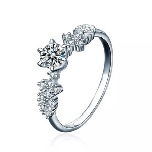 Royal Fashion stříbrný prsten HA-XJZ046-SILVER-MOISSANITE-ZIRCON Velikost: 5 (EU: 49-50)
