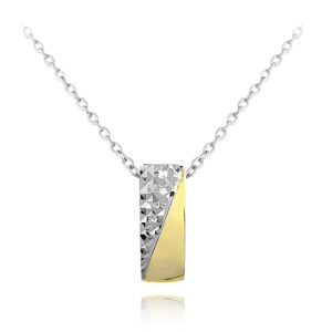 MINET Luxusní stříbrný pozlacený náhrdelník